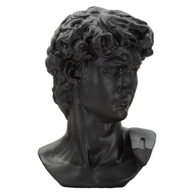 SCULTURA TESTA ANTICA NERA CM 44X35,5X60