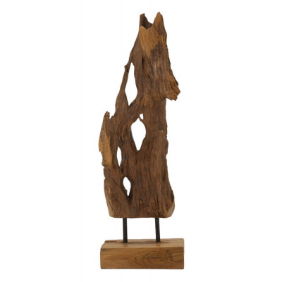 SCULTURA AKAR IN TEAK RICICLATO CM 18X13X55 (PEZZI UNICI - NON RIP. IN SERIE)