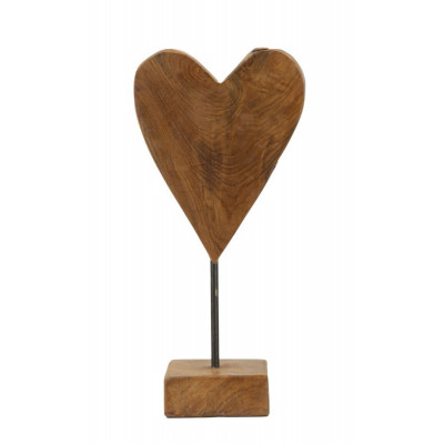 SCULTURA CUORE IN TEAK RIC. CM 15X10X35 (PEZZI UNICI - NON RIP. IN SERIE)