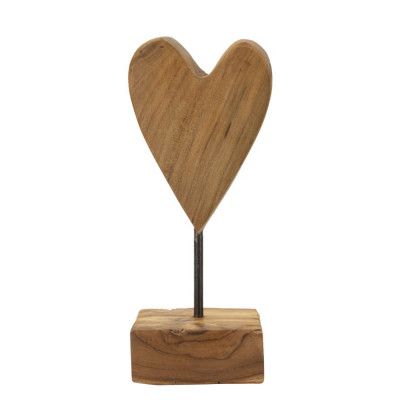 SCULTURA CUORE IN TEAK RIC. CM 10X10X25 (PEZZI UNICI - NON RIP. IN SERIE)