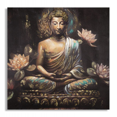 DIPINTO SU TELA BUDDHA -A- CM 100X3X100