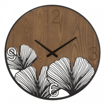 OROLOGIO DA MURO SUPER WOOD/LEAF CM Ø 60X2