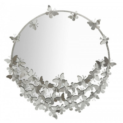 SPECCHIO FARFALLE ROUND SILVER CM Ø 91X3X94