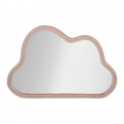 SPECCHIO DA MURO CLOUD VELLUTO ROSA CM 90X4X60