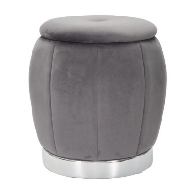 PUFF/CONTENITORE PARIS GRIGIO/SILVER CM Ø 43X43