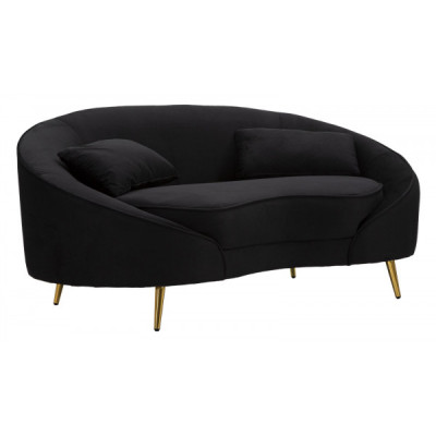 DIVANETTO 2 POSTI OSLO C/CUSCINI NERO CM 148X84X68