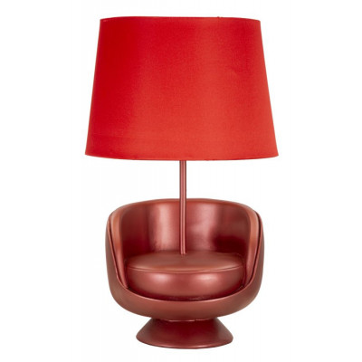 LAMPADA DA COMODINO MIDCENTURY ROSSA CM Ø 26X43