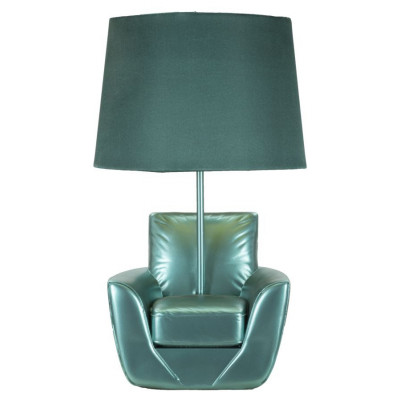 LAMPADA DA COMODINO MIDCENTURY TURCHESE CM Ø 26X43