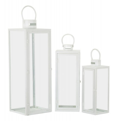 LANTERNE WHITE SET 3 PZ CM 22X22X66-18X18X49,5-14X14X39